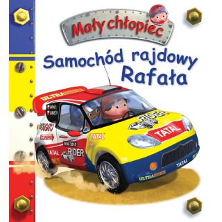 Samochód rajdowy Rafała. Mały chłopiec
